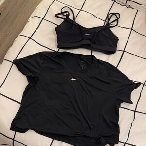 SOLD // Nike Black Sports Bra and T-Shirt Set